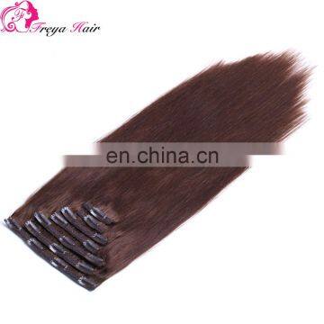 Wholesale brazilian silky straight cheap hair extensions clip in full head