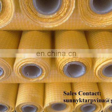 Yellow Leno Tarpaulin 55gsm Micro-Perforated Foils In Roll