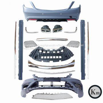 KM body kit for MB S-class W222 upgrade S65 AMG bumper auto parts front bumper rear bumper side skirts and exhaust tips