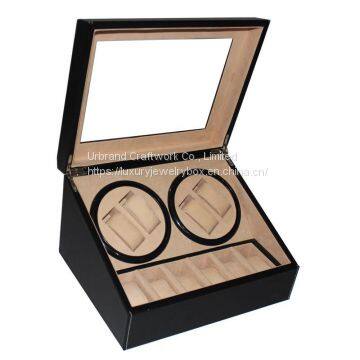 Classic Promotional 4+6 Automatic Dual Leather Watch Winder Box With Custom Logo photo-2