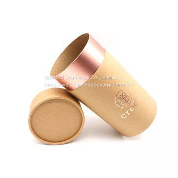 Eco Friendly Custom Logo Food Kraft Matte Tea Round Box Paper Tube Cylinder Packaging