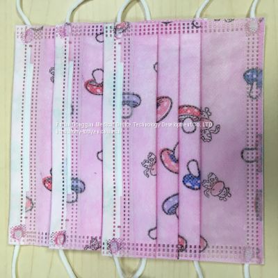 Printed spunlaced nonwoven children cartoon color mask cloth thermal transfer processing custom leopard lace camouflage PP