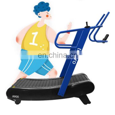 for walk backwards, jog and sprint commercial curved treadmill non-motorized manual treadmill fitness running machine