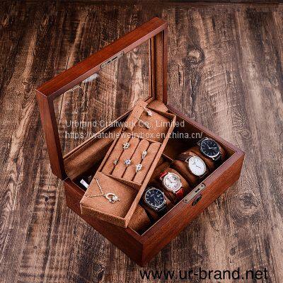Custom Mens Jewelry Packaging Box Wooden Storage Box With Lock Wood Watch Box Case photo-3