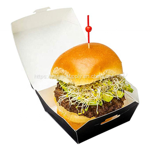 Disposable Black Burger Card Food Box 130 x 130 x 63mm photo-3