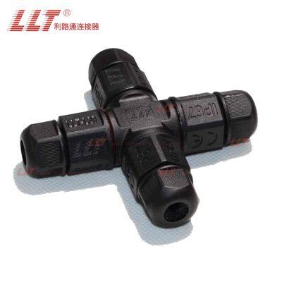 4 Way 2pin Corss L20 Connector Thread Waterproof Screw Wire 2 3 4pin Cross Electrical Connector photo-2