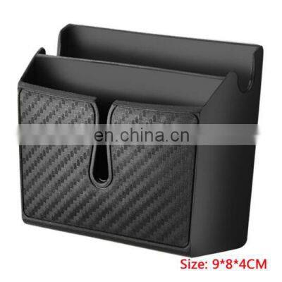 Black Plastic Car Storage Box Phone Holder Multifunction Mobile Phone Storage Box Charging Hole Organizer photo-4