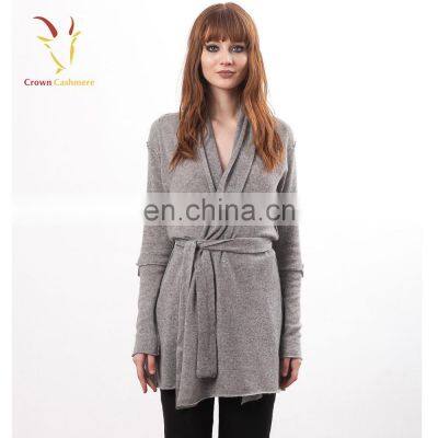 Ladies Fancy Plain Knitted Cardigan Sweater with Belt