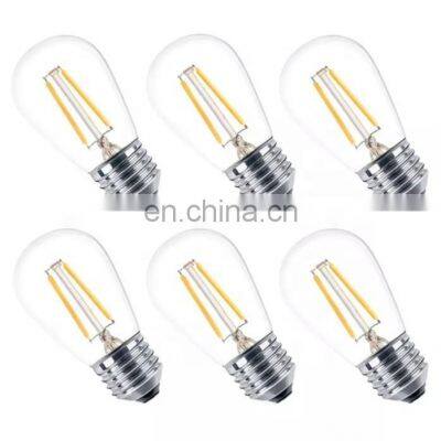 Tonghua Vintage Clear Glass LED 2W Dimmable Edison Bulb S14 E26 E27 Festival Festoon Lighting Decorative Christmas Lamp