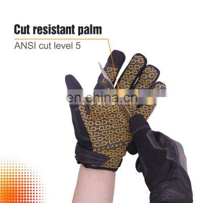 HANDLANDY Breathable Flexible Anti Slip Touch Screen Safety Working Gloves Cut Resistance Cycling Gloves Full Finger For Men photo-4