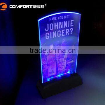 Wholesale acrylic menu display with Led light