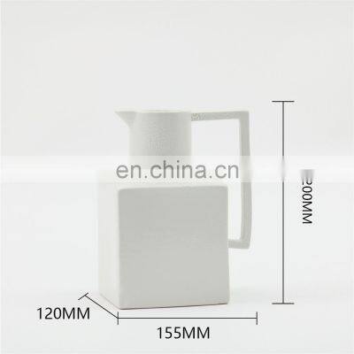 New Design Ceramic Decoration Home White Kettle Jug Vase Nordic Decor