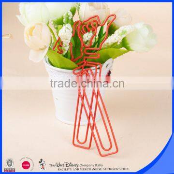 Red color organ paper clip thumb shape