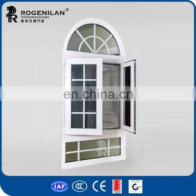 Modern Casement Window Aluminum Alloy Frame Material and Swing Open Style Arch Window Grill Design