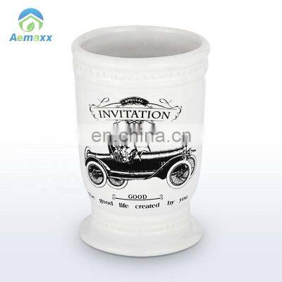 Современный арт-стикер, набор из 4 штук керамических аксессуаров для ванной комнаты, набор аксессуаров для туалетной щетки photo-5