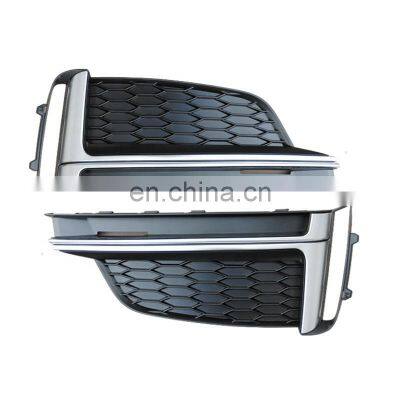 RS5 fog light grill for Audi A5 Sports version ABS glossy black car fog honeycomb mesh grille 2017+