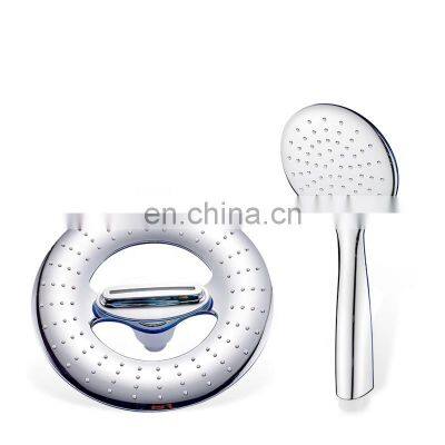 High Quality Chrome  Ultra-Thin Design High Pressure WaterfallRain over head shower and hand shower set