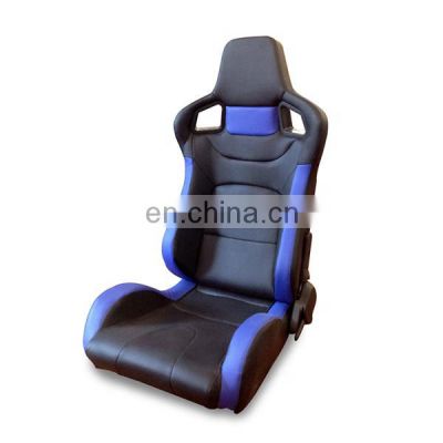 Blue PVC Adjustable racing seats with single rails Car Seat for Auto Use