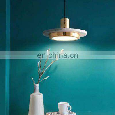 Nordic Simple New Concrete Marble Lantern Design Lighting Golden Cafe Restaurant Post Pendant Lamp