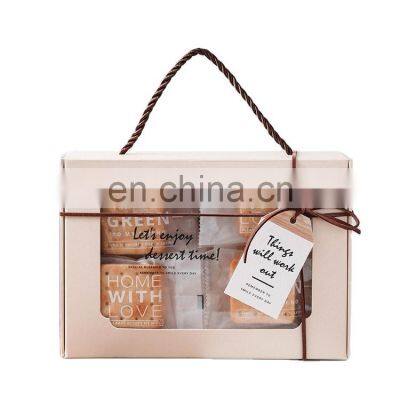 Custom Logo Print Transparent Pvc Window Baking Moon Cake Paper Food Box Gift Packaging With Rope Boxes/ribbon photo-2