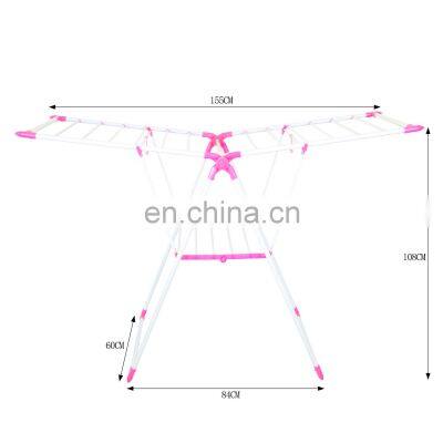 Indoor Outdoor Laundry Rack Foldable Cloth Dryer Stand Iron Spray Paint Clothes Drying Rack photo-2