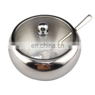 Affordable Container Silver Salad Small Customized Wholesale Metal Salt Spoon Stainless Steel Lid Sugar Bowl photo-4