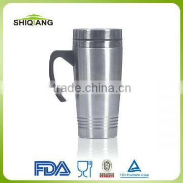 16oz 450ml eagle mugs stainless steel inner and outer thermal travel mug with plastic handle and streak thermos mug                        
                                                Quality Choice