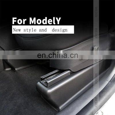 Car Accessories Interior Car Seat Rail Corner Protector For Tesla Model Y 2021 2022 Front Rear Seat Kick Protector Shell photo-2
