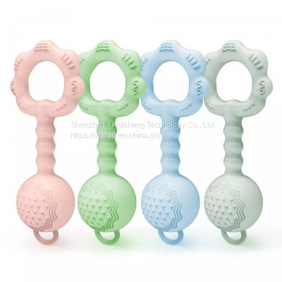 Custom Baby Teethers Wholesale Silicone Baby Rattling Teething Toys Food Grade Silicone Custom Silicone Teether photo-3