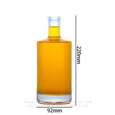 750ml 25oz High Quality Round Shape Transparent Glass Gold Supplier SinoBottles Packaging