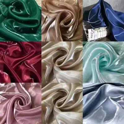 Polyester Satin Fabric Cloth Lining Fabric Satin Fabric for Garment Custom Satin photo-5