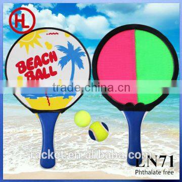 2 games beach paddle and pvc ball set, hook and loop throw and catch bal,sticky balll set