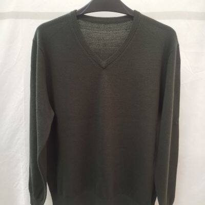 men's V-neck long sleeve sweater pullover