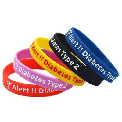 Factory Price Alert! Gestational Diabetes Mellitus Medical Warning Slogan Custom Silicone Wristband