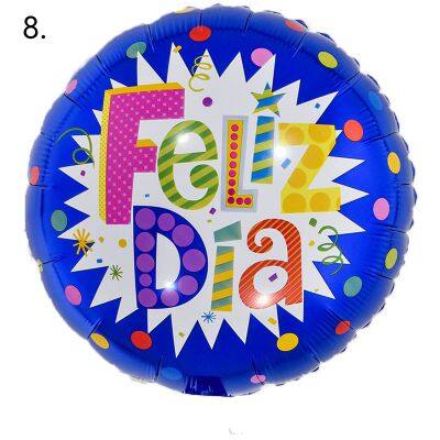 Feliz Dia Round Balloon Globos Spanish Happy Every Day Aluminum Foil Balloons for Party Decoration 18 Inch Inflatable Ballon