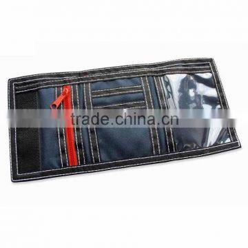 High quality trifold nylon hook and loop wallet