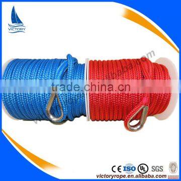 double braided red blue nylon pp mooring anchor rope line