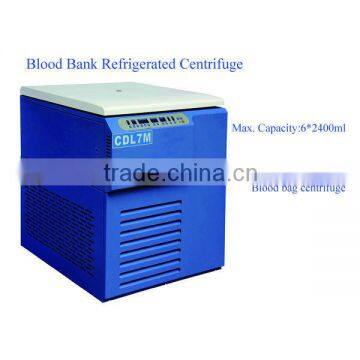 Super capacity refrigerated centrifuge CDL7M, 6*2400ml capacity, 500ml blood bag centrifuge