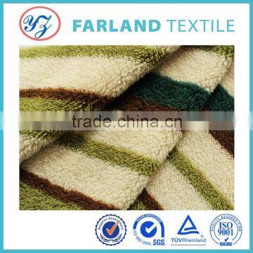 Printed Stripes Sherpa Fleece Fabric for Winter Blanket ,ugg Boots Upholstery Velvet Fabric photo-3