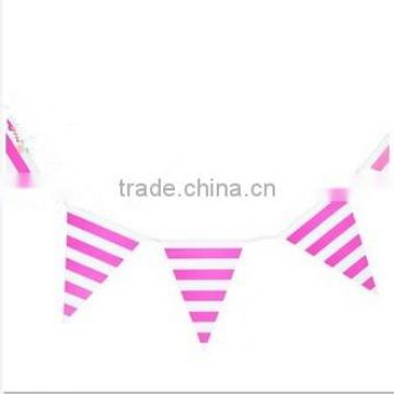 Hot Pink paper flag,birthday party decoration Colorful Banner, Flag Bunting,Children birthday party banner