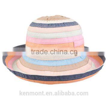 Fashion lady multi color custom printed bucket hats wholesale