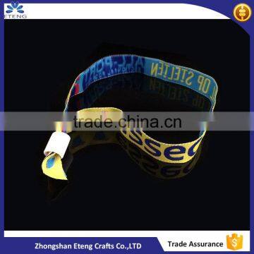 2016 hot sale one use custom wristband/fabric festival wristband/polyester wristband for event