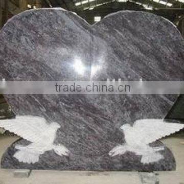 green granite angel heart memorial tombstone