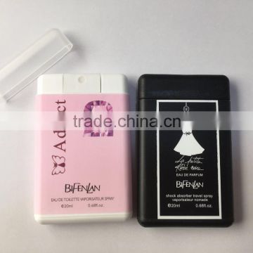 20ml CARD type perfume bottle,Free sample PP credit card perfume spray bottle