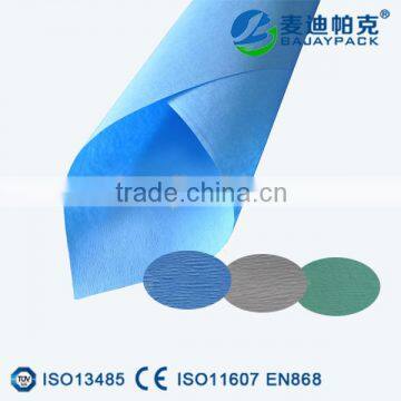 Medical wrapping crepe paper white green blue color for surgical