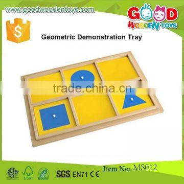 Preschool Wooden Educational Montessori Material Sensorial Toy Geometric Demonstration Tray