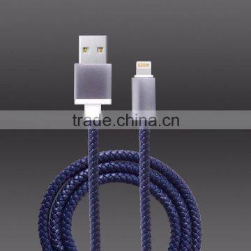High Quality Mfi Certified With Fashion PU Leather 8pin USB Data Sync Charge Cable for IPhone 5/6 photo-2