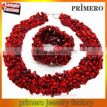 Nigerian Jewelry African Costume Wedding Coral Beads Jewelry Set Party For Woman