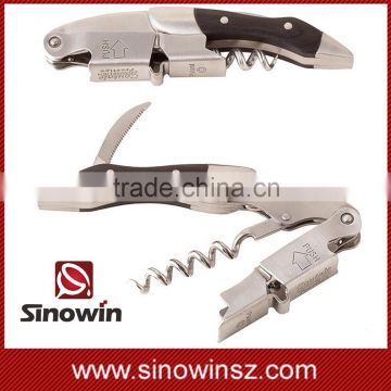 ebony wood wine corkscrew 2 end of stainless steel