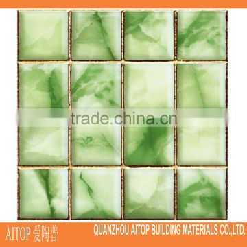 green color dining room wall ceramic tile with gold